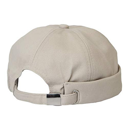 WITHMOONS Watch Cap Beanie Cotton Docker Brimless Harbour Hat VZ50060 - color: Beige, size: One Size