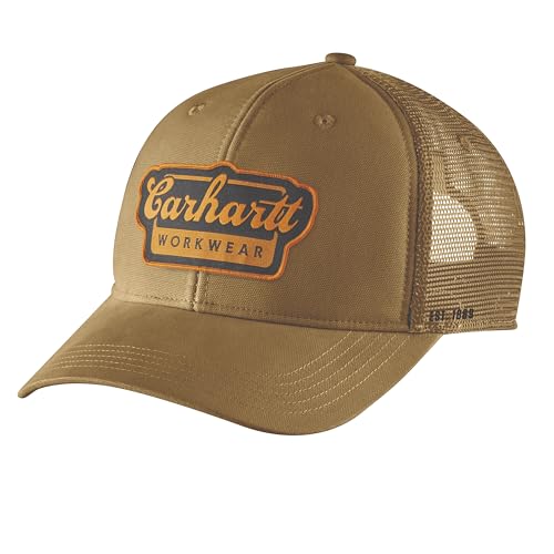 Carhartt Men's Rugged Flex Twill Mesh-Back Script Patch Cap - color: Golden Grass