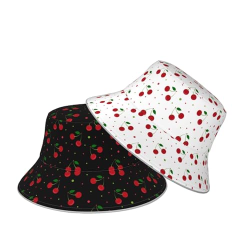 Bucket Hat Hat Reversible Fisherman Hats Double Sided Wearing Women Men - color: Black1