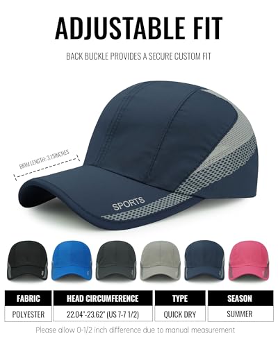 CLAPE Outdoor Sun Visor Hats Lightweight Waterproof Breathable Sports Hat UPF50+ Ultra Thin Cooling Baseball Hats - color: 02-dark Blue