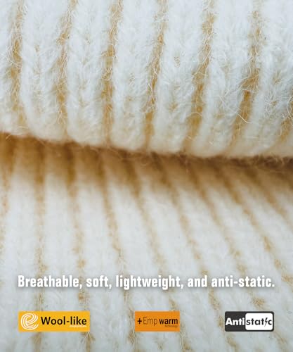 EMPIRELION Wool-Like Cuff Beanie, 0% Wool Itch-Free, Thick Thermal Knit Warm Winter Hats,Soft Stretch Outdoor Cap - color: Black