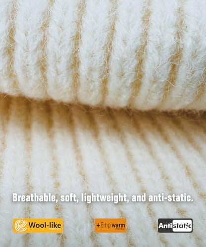 EMPIRELION Wool-Like Cuff Beanie, 0% Wool Itch-Free, Thick Thermal Knit Warm Winter Hats,Soft Stretch Outdoor Cap - color: Black