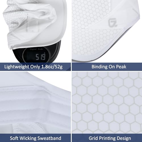 GADIEMKENSD Stretch Running Hat with Soft Brim, Quick Dry, Unstructured, Unisex-Adult - color: White