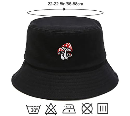Unisex Bucket Hat Summer UPF 50+ Sun Protection Outdoor Beach Fishing Travel Hiking Hat - color: 3 Mushrooms