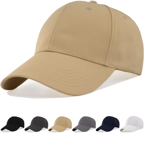 XL XXL 3XL Oversize Baseball Hat for Big Head Men – Adjustable Cotton Golf Ball Cap Fits Larger Sizes 7 3/8-8 1/8 - color: Khaki