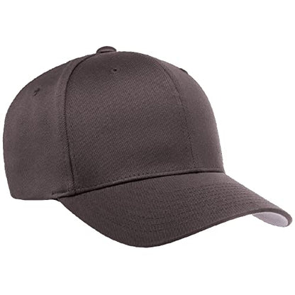 Flexfit Wooly Combed 6-Panel Structured Baseball Cap | Stretch Fitted - color: Dark Grey, size: XX-Large