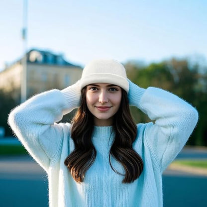 Croogo Beanie Docker Cap Rolled Cuff Brimless Hat Worker Sailor Skullcap - color: Ct49-white