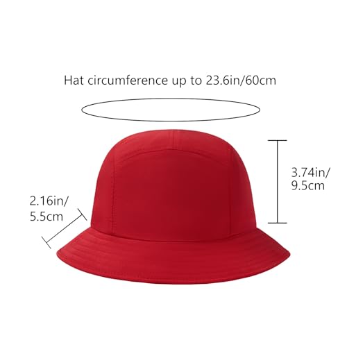 BASSDASH UPF50+ Fishing Bucket Hat for Men Women Lightweight Water Resistant Packable Outdoor Summer Sun Hats FH13 - color: Red
