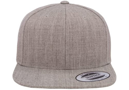 Mrlahat 6089 Yupoong Yp by Flexfit 6-Panel Structured Flat Visor Classic Snapback Cap with Black Bandana - color: Heather Grey