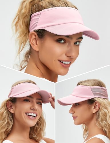 vidsel Sport Sun-Visor Hat Men Women, Summer UV Protection Stretchy Visor - color: Pink