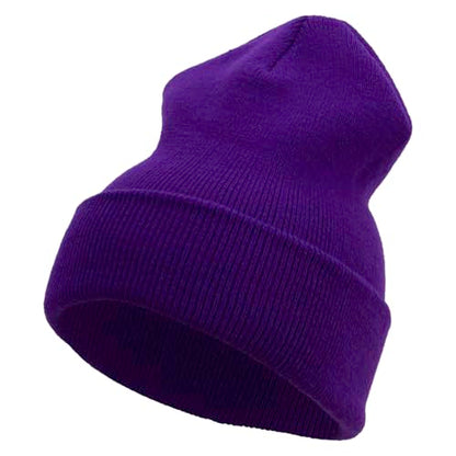e4Hats.com 12 inch Cuffed Knit Long Beanie - color: Purple