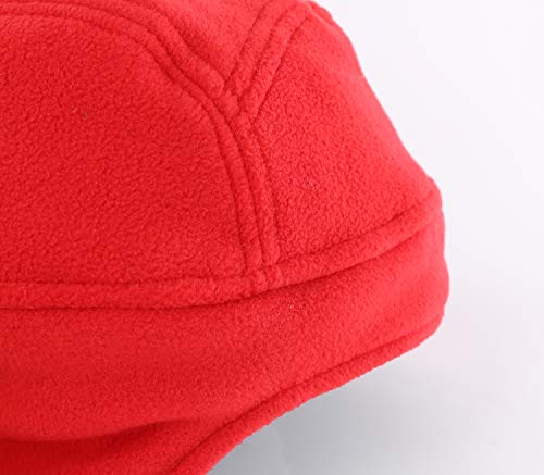 Home Prefer Mens Womens Warm Fleece Beanie Earflap Winter Hat Outdoor Winter Cap - color: Red