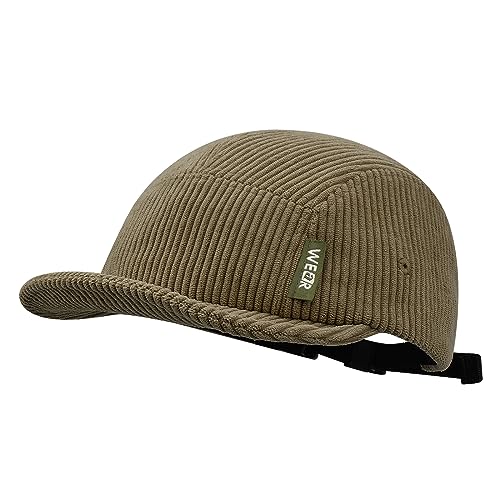Clakllie Corduroy 5 Panel Hat Short Brim Baseball Cap Urban Street Flat Bill Hats Cooling Trucker Hats Snapback Fitted Cap - color: S-dsbh10-brown
