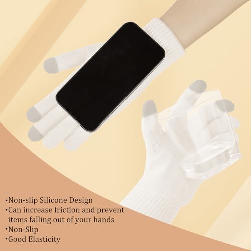 Loritta 3 in 1 Womens Winter Hat Gloves Scarf Set, Warm Hat Mittens - color: White