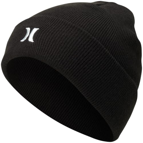 Hurley Mens Icon Knit Cuffed Beanie - color: Black
