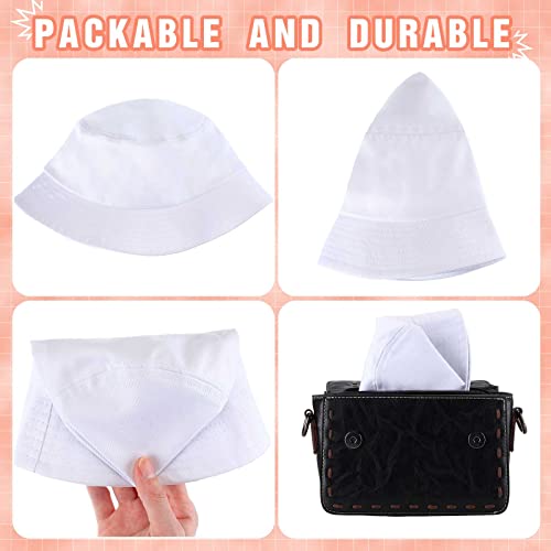 Zhanmai 3 Pcs XXL Bucke Large Oversize Hat for Woman - color: Black, White and Khaki
