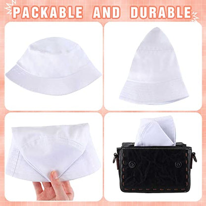 Zhanmai 3 Pcs XXL Bucke Large Oversize Hat for Woman - color: Black, White and Khaki