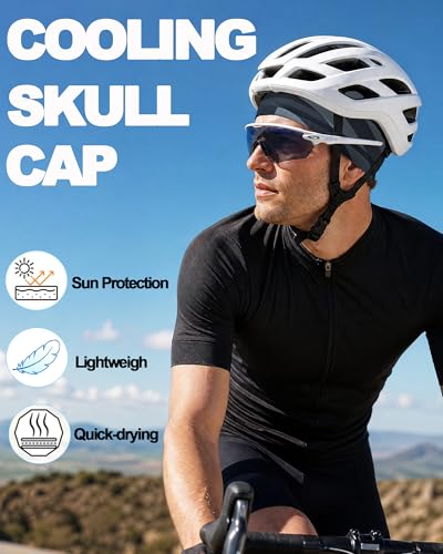 Cooling Skull Caps Helmet Liner Hard Hat Sweat Liner Motorcycle Cycling Cap - color: 3pcs (Black+dark Gray+us Flag)