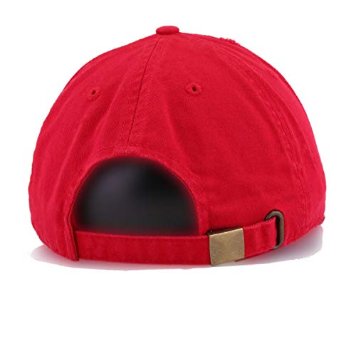 Blue Buck Deer Vintage Baseball Cap Embroidered Cotton Adjustable Distressed Dad Hat - color: Red