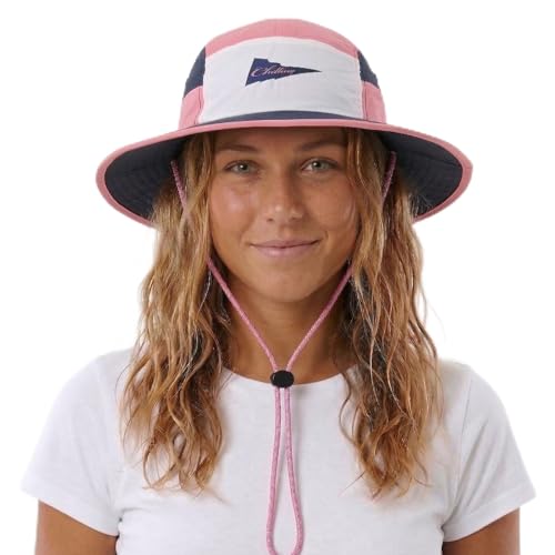 Color-Blocked Fisherman Style Sun Hat for Outdoor Camping, Surfing & Vacations - Wide Brim, UV Protective, Anti-Slip - color: B_blush Pink