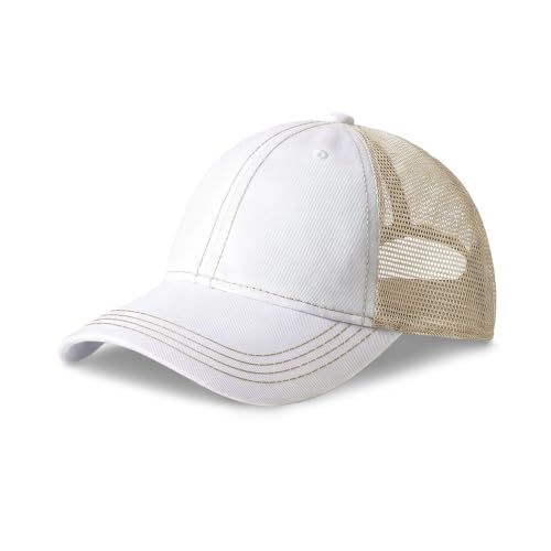 CHOK.LIDS Washed Trucker Hat Unstructured Distressed Pigment Dyed Cap - color: (White)