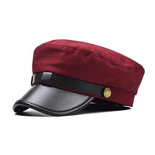 Chauffeur Hat for Men Women Vintage Newsboy Cap Costume Hats Beret Cap - color: Wine Red