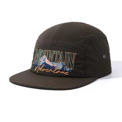 Quick Dry 5 Panel Hats for Men Waterproof Flat Brim Hat Lightweight 5-Panel Baseball Caps Casual Trucker Snapback Hat - color: Mg-pym2575-green