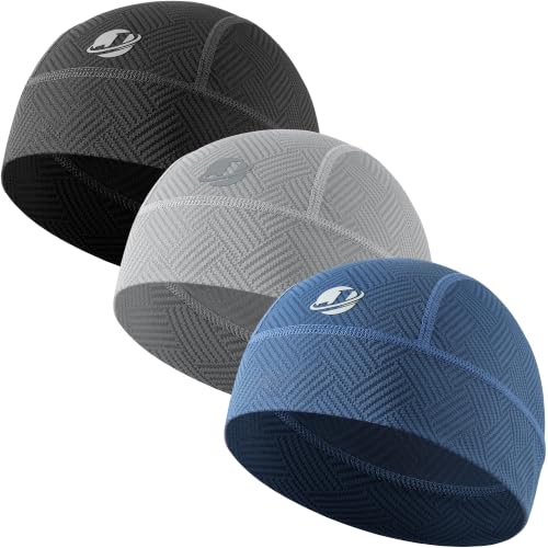 Fashion Cooling Skull Cap Sweat Control Breathable Helmet Liner 3-Pack - color: Black/Gray/Blue