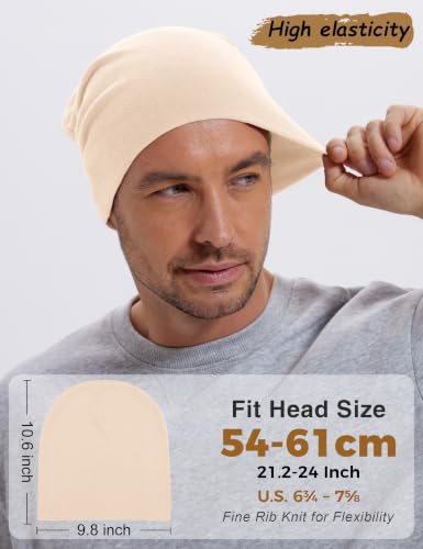 100% Cotton Thin Beanie Hat Women Men Soft Slouchy Chemo Skull Cap - color: 1pc Pale Pink