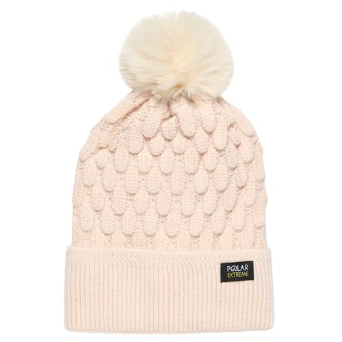 Polar Extreme Women's Knit Beanie and Skull Cap, Warm Winter Hat, One Size Fits Most - color: Cream