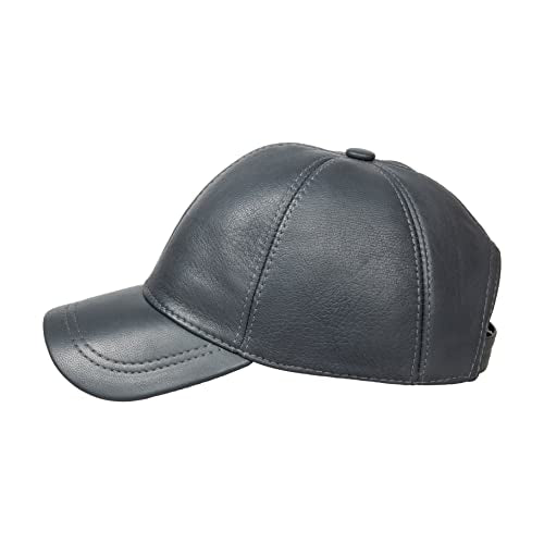 Genuine Leather Unisex Baseball Cap - color: Dark Gray