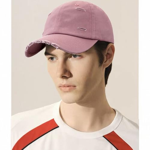 Distressed Baseball Cap for Men Women Cotton Dad Hat - color: Dark Purple