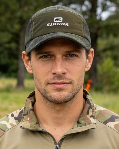 CLAPE Short Brim Cap for Men, Camouflage Quick Dry 5 Panel Running Hat - color: Bssd2577-taupe