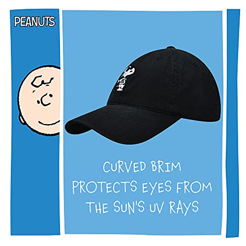 Concept One Unisex Adult Peanuts Snoopy Dad Hat, Adult Cotton Adjustable Baseball Cap with Curved Brim - color: Joe Cool