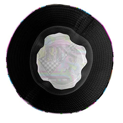 Funny Retro 80s 90's Style Design Summer Unisex Reversible Print Bucket Hat - color: 80s_ 90s 13