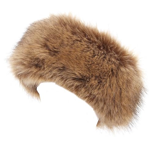 LA CARRIE Faux Fur Headband with Stretch Women's Winter Earwarmer Earmuff - color: Natural