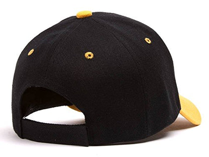 TOP HEADWEAR 12-Pack Adjustable Baseball Hat - color: Black/Yellow