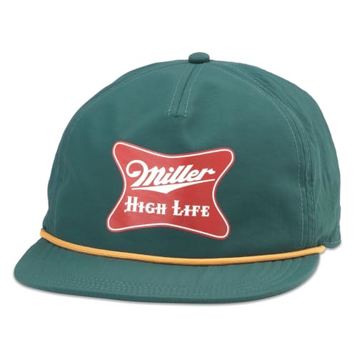 AMERICAN NEEDLE Miller High Life Beer Patch Unisex Adjustable Snapback Baseball Hat - color: Catalina (Dark Green)