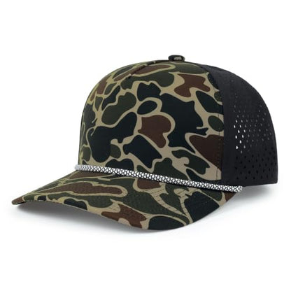 HH HOFNEN Quick Dry Baseball Cap Snapback Golf Trucker Hat for Men Women - color: Duckcamo