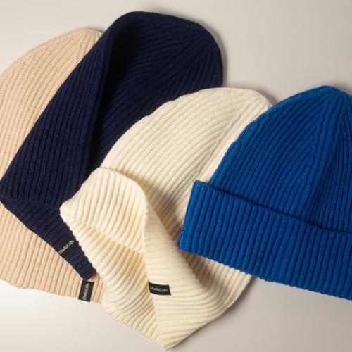 Fisherman Beanie Cuffed Knit Winter Hat Trawler Sailor Watch Cap Men Women - color: Ribbed (White)