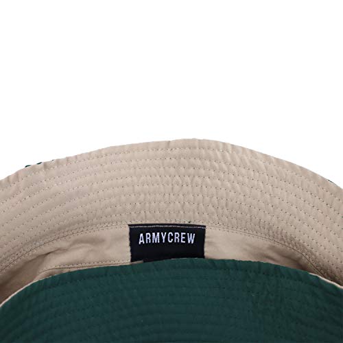 Armycrew Big Size Oversized Microfiber Reversible Bucket Hat - color: Dk Green Khaki, size: X-Large-XX-Large