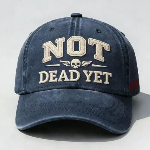 DD-214 Not Dead Yet Veteran Caps, Patriotic Baseball Cap, Patriotic Veteran Day Gifts for Retired Soldiers - color: Navy Blue