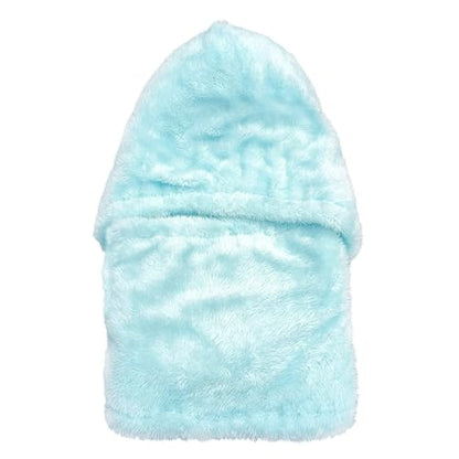 HUAMULAN Women Winter Knit Beanie Hats One Piece Fleece Lined Balaclavas - color: Light Blue