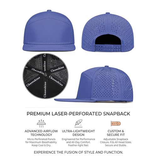 4 Inclusive Sizes Flat Bill Performance Trucker Hat Men Women, 7 Panel Snapback Running - color: 15.blue