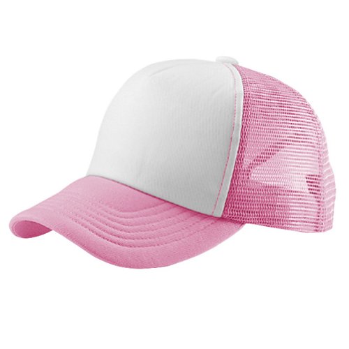 MC Perfectly Crowned Adjustable Snapback Trucker Mesh Cap - color: Pink/White