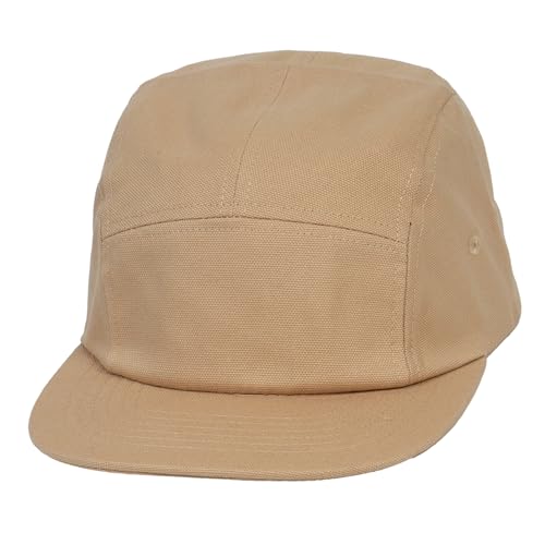 TOP HEADWEAR 5 Panel Hat for Men - Classic Canvas Camper Cap - color: Khaki