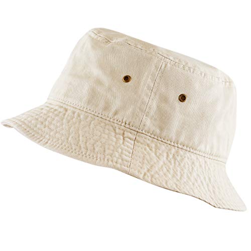 Cotton Bucket Hat Packable Sun Hat – Unisex Summer Travel Beach Fisherman Hat for Men Women Outdoor Fishing Hiking - color: Putty, size: Large-X-Large