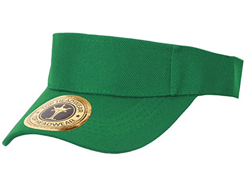 TOP HEADWEAR Solid Adjustable Blank Visor - color: Kelly Green