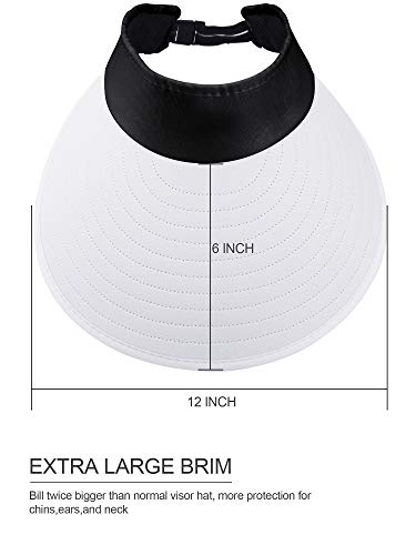 Syhood 2 Pieces Women Sun Visor Wide Brim Adjustable Golf - color: Color Set 3
