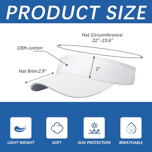 Adjustable Sport Sun Visor Hats Bulk Solid Color Blank Golf Cap Anti Ultraviolet for Beach Tennis Baseball - color: White